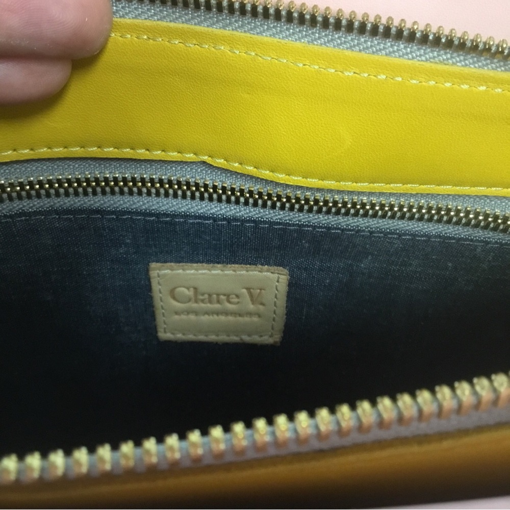 Clare V. Alistair Pink Leather Round Removable Crossbody Gold Zip 9.5” Circle - Picture 6 of 14